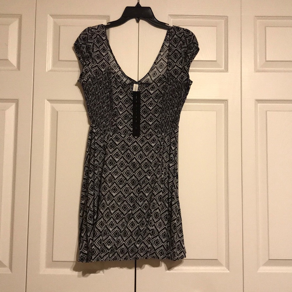 Black and white shirt dress